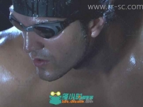 运动员游泳前准备镜头标清实拍视频素材