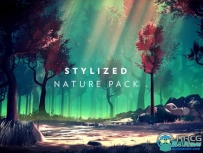 森林丛林卡通风格化自然环境场景Unity游戏素材