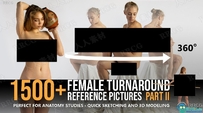 1500张旋转女性人物角色姿势造型高清参考图合集
