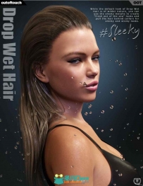 DAZ3D特別的女性頭髮(水淋的效果)Drop Wet Hair for Genesis 3 Female(s)