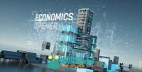 震撼未来世界高科技玻璃建筑物展示幻灯片AE模板Videohive Economics Opener 19687...