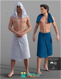 男性现代简单的淋浴毛巾3D模型合辑