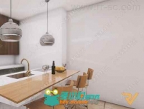 厨房客厅室内家具3D模型Unity游戏素材资源