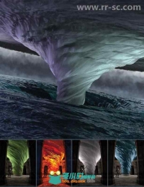 巨大可怕的龙卷风天气环境3D模型合辑