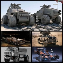 科技感未来重装车辆，装甲车辆3D模型图册合集