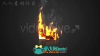 燃烧灰烬Logo演绎动画AE模板 Videohive Burning Paper Logo 1925502