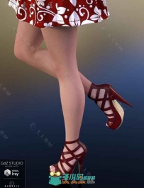 女性夏季时尚的高跟鞋3D模型合辑
