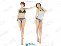 爱丽丝与瓦西里萨女性摄影测量扫描捕捉3D模型