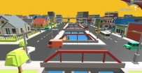 Q版卡通城市建筑场景3D模型下载