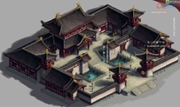 中国风游戏建筑场景原画设计PSD源文件