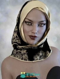 女性美丽的异国风格的头巾3D模型合辑