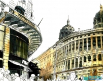 城市风景手绘建筑速写课与创作方法与技巧