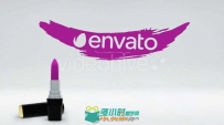 女性时尚唇膏画出标志Logo演绎AE模板Videohive Lipstick - Stylish Women Logo 14...