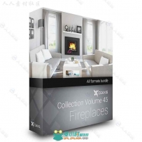 家庭壁炉火炉室内家具设计3D模型合辑 CGAXIS VOL 45 FIREPLACES
