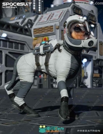 逼真有趣狗狗太空服细节3D模型
