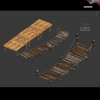木桥 吊桥 竹桥3D模型下载