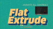 制作3D文字阴影投影字幕标题动画预设脚本Flat Extrude Preset