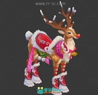 可爱的圣诞麋鹿3D模型