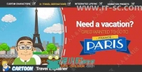 旅游公司企业宣传可爱卡通动画AE模板