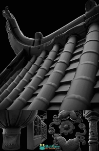 中国古代建筑人物服饰龙狮蛤蟆游戏3D模型(OBJZBPZTL格式)