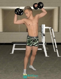帅气活力运动男性青少年不同姿势形态3D模型合集