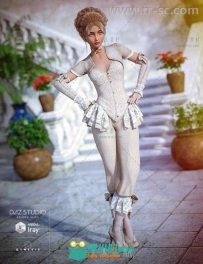 女性美丽柔软的花边印花服装3D模型合辑