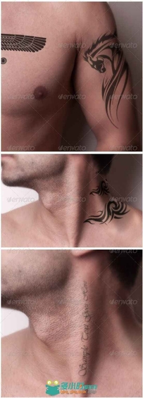 男女身体纹身展示PSD模板