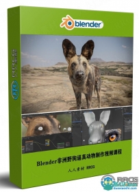 Blender非洲野狗逼真动物完整制作流程视频课程