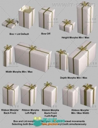 圣诞节精致的包装礼盒3D模型合辑