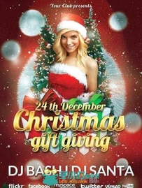 圣诞礼物派对海报PSD模板christmas-gift-giving-psd-flyer-template