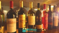 精美酒屋里摆放的各种各样的葡萄酒红酒高清实拍视频素材