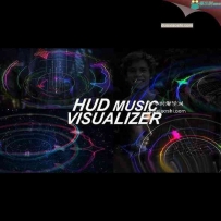 高科技HUD音乐均衡器跳动节奏展示动画AE模板