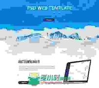 冰山背景网页设计PSD模板PSD Web Template - Enyo