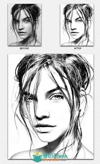 速写大师图像处理特效PS动作GraphicRiver - Sketch Master - Photoshop Action 159...