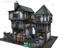 中世纪庭院室外道具模型Unity3D素材资源
