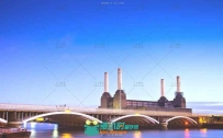 城市江面高架桥美景高清实拍延时视频素材