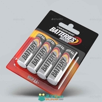 电池包装展示PSD模板Battery Blister Pack Mock-Up