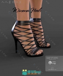 女性美丽的薇诺娜高跟鞋3D模型合辑