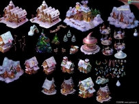 Q版圣诞小屋精美场景3DMAX模型