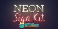 霓虹灯字体特效动画AE模板 Videohive Neon Sign Kit 11928076