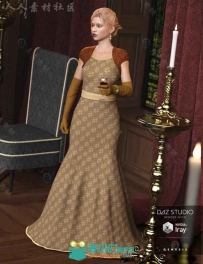 现代盛大活动女性优雅的晚礼服3D模型合辑