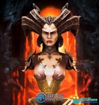 莉莉丝Lilith半身像《暗黑破坏神4》游戏角色雕塑3D打印模型