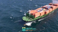 海中行驶的货轮靠码头视频素材