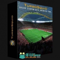 动画形式坐满观众足球场3Dmax模型TurboSquid - Soccer Stadium with animated fans