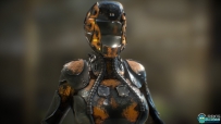 科幻朋克盔甲女性服饰3D模型