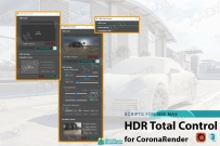 HDR Total Control Corona照明渲染HDRI控制3dsmax脚本插件