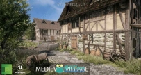中世纪村庄场景3D模型UE4游戏素材资源