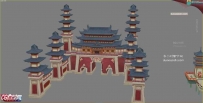一套精品完整的古代城镇场景3D模型