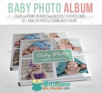漂亮宝贝仿真相册INDD模板 Graphicriver Baby Photo Album 6964950