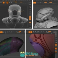 ZBrush机甲战士头盔雕刻制作视频教程第二季 3DMotive Mech Head Sculpting Series ...